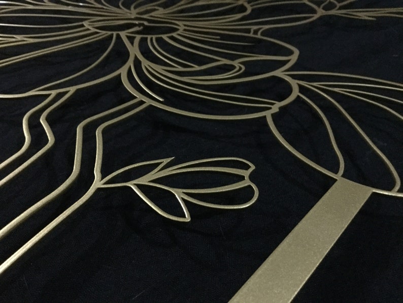 Gold Flower Wall Decor Gold Magnolia Flower Metal Wall Art Etsy