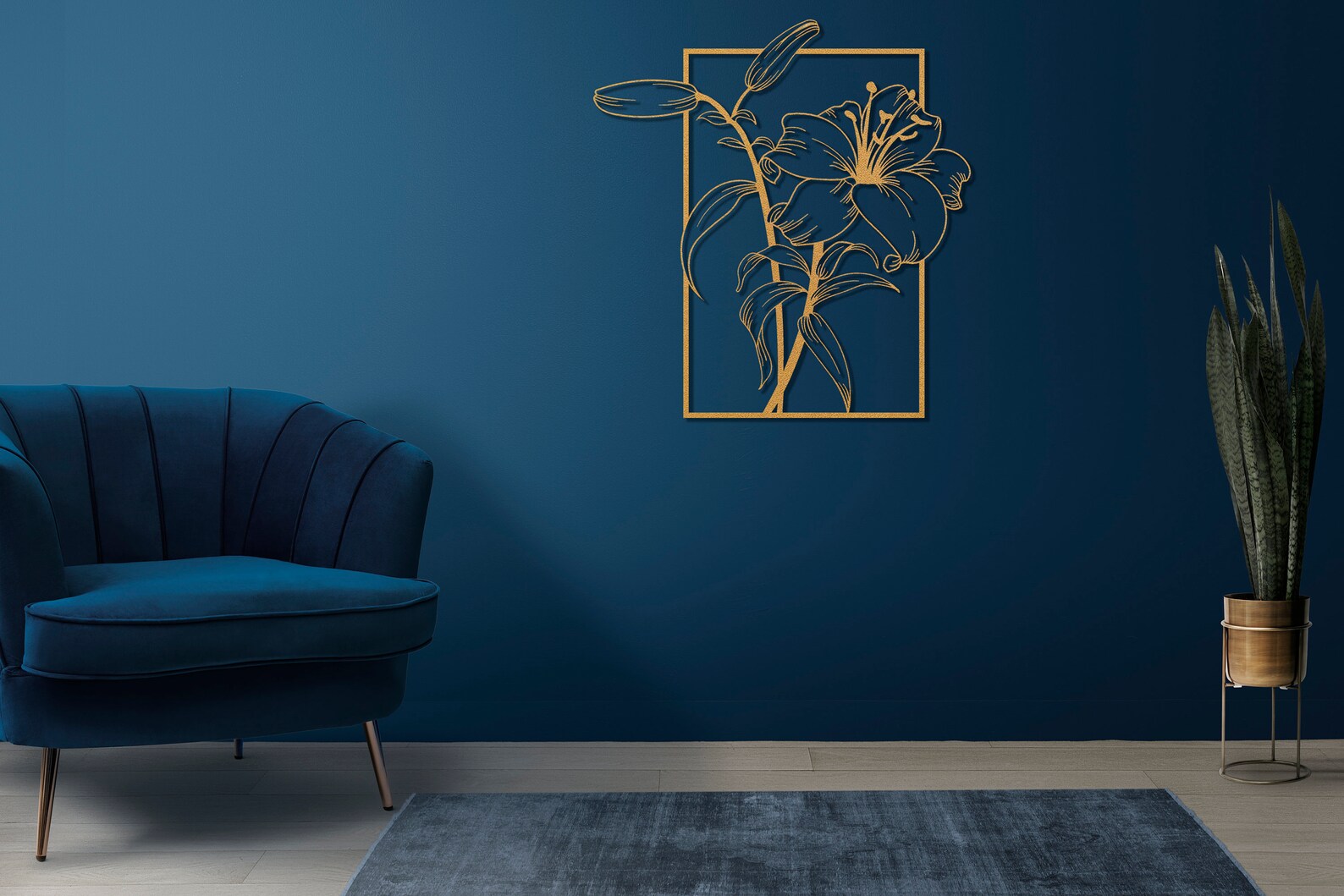 Large Gold Flower Metal Wall Art Lily Flower Metal Wall Etsy