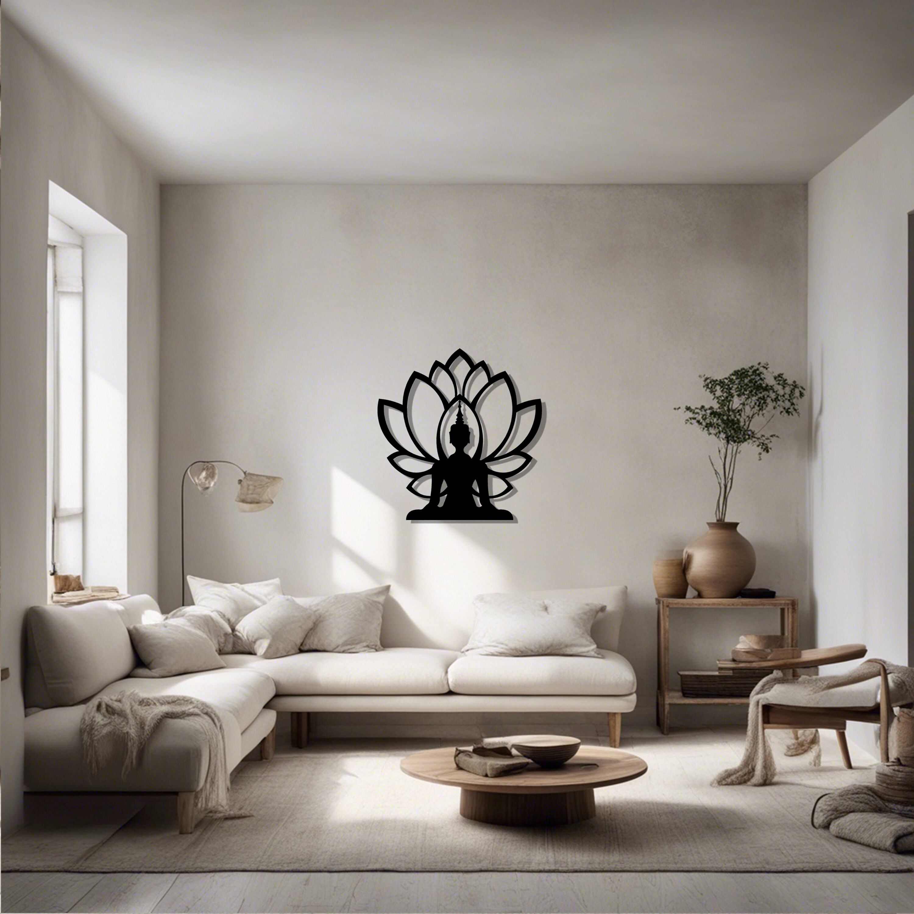 Buddha Lotus Flower Metal Wall Art: Zen Meditation Decor - Etsy