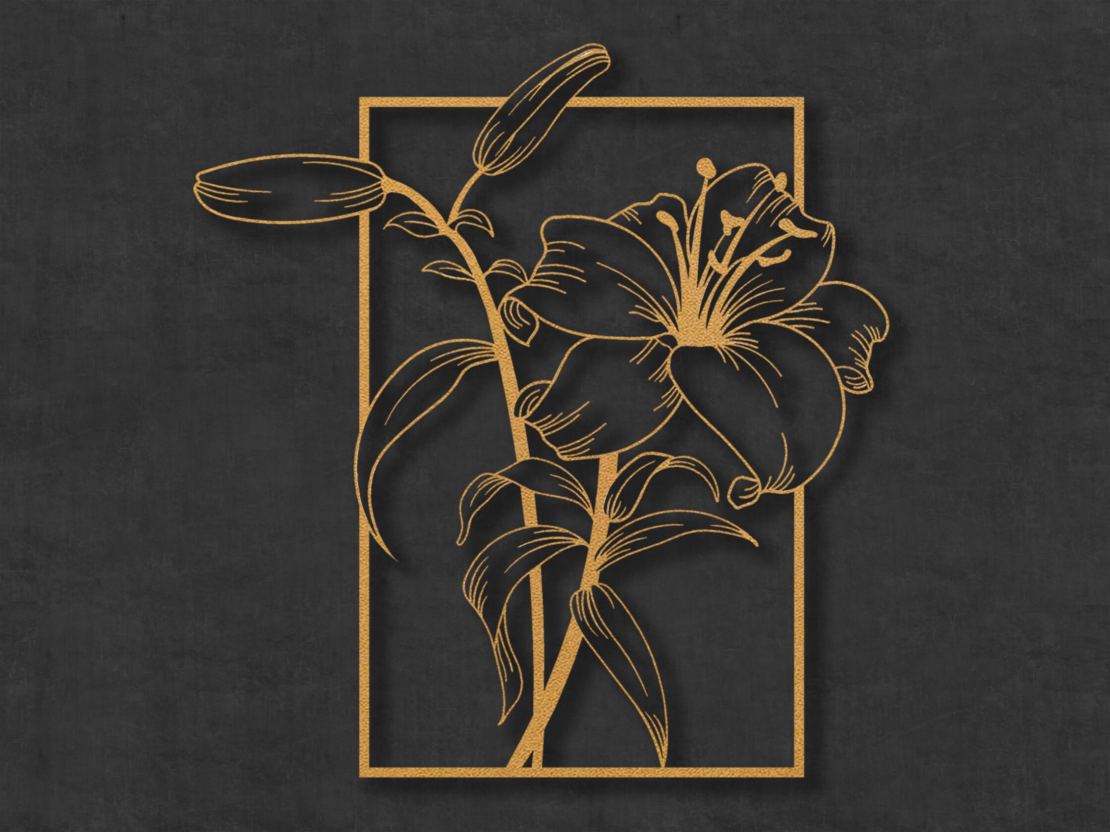 3 Set Gold Flower Large Metal Wall Art Gold Flower Wall Art Etsy