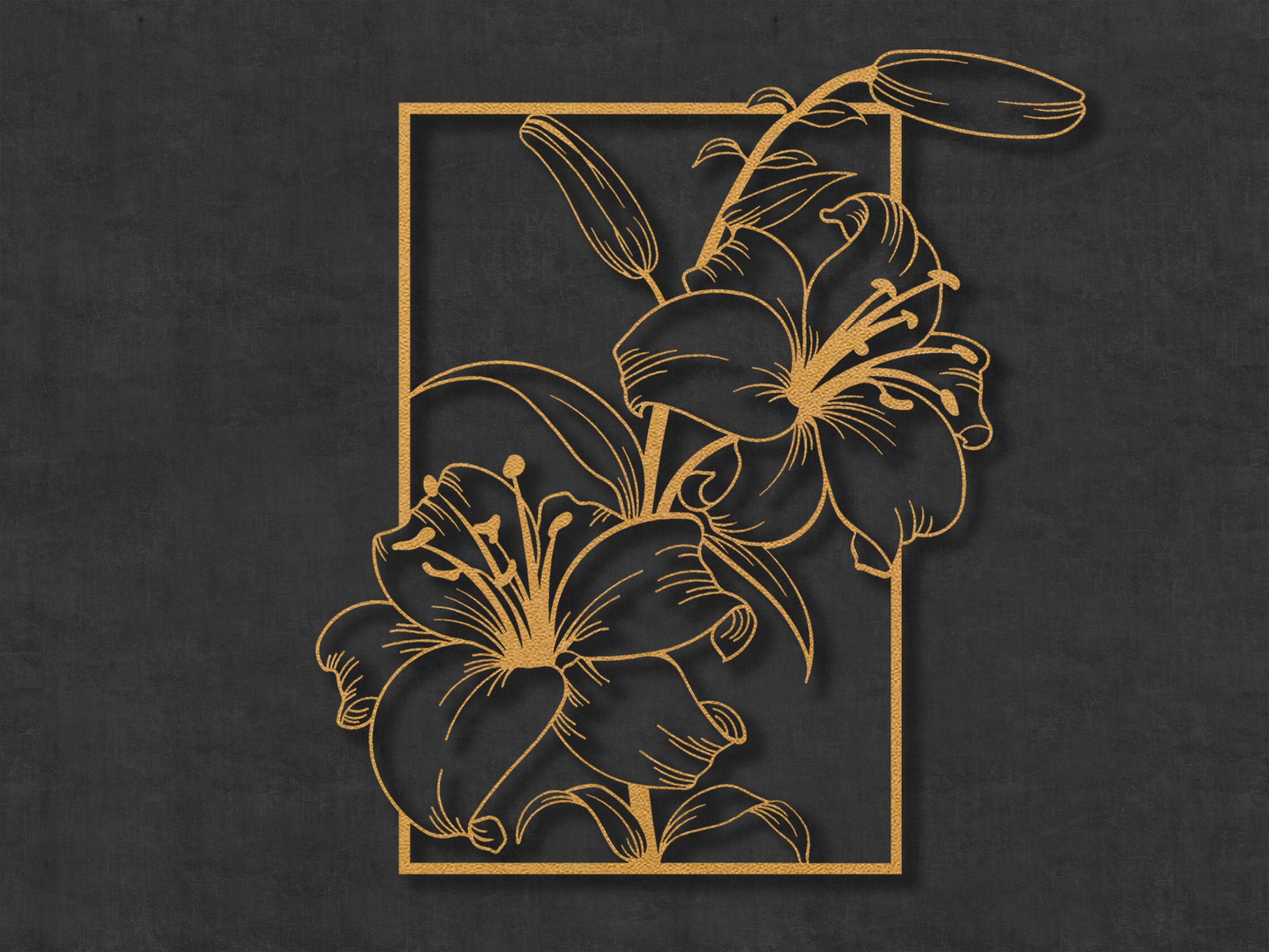 3 Set Gold Flower Large Metal Wall Art Gold Flower Wall Art Etsy