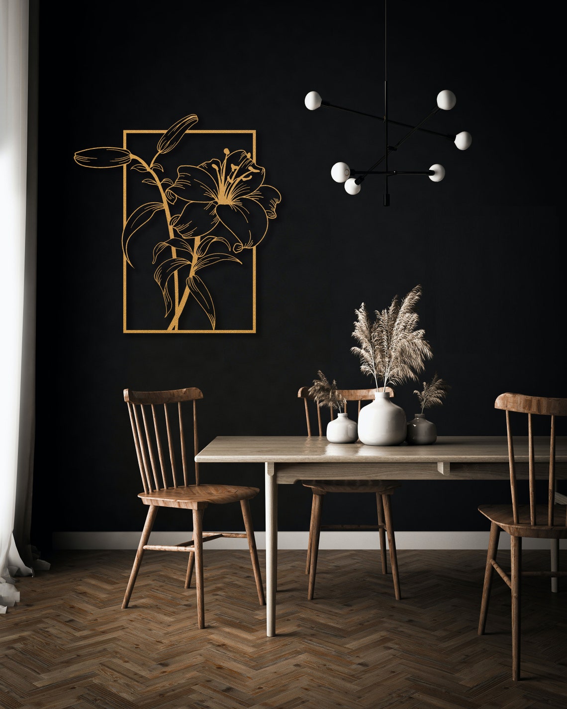 Large Gold Flower Metal Wall Art Lily Flower Metal Wall Etsy