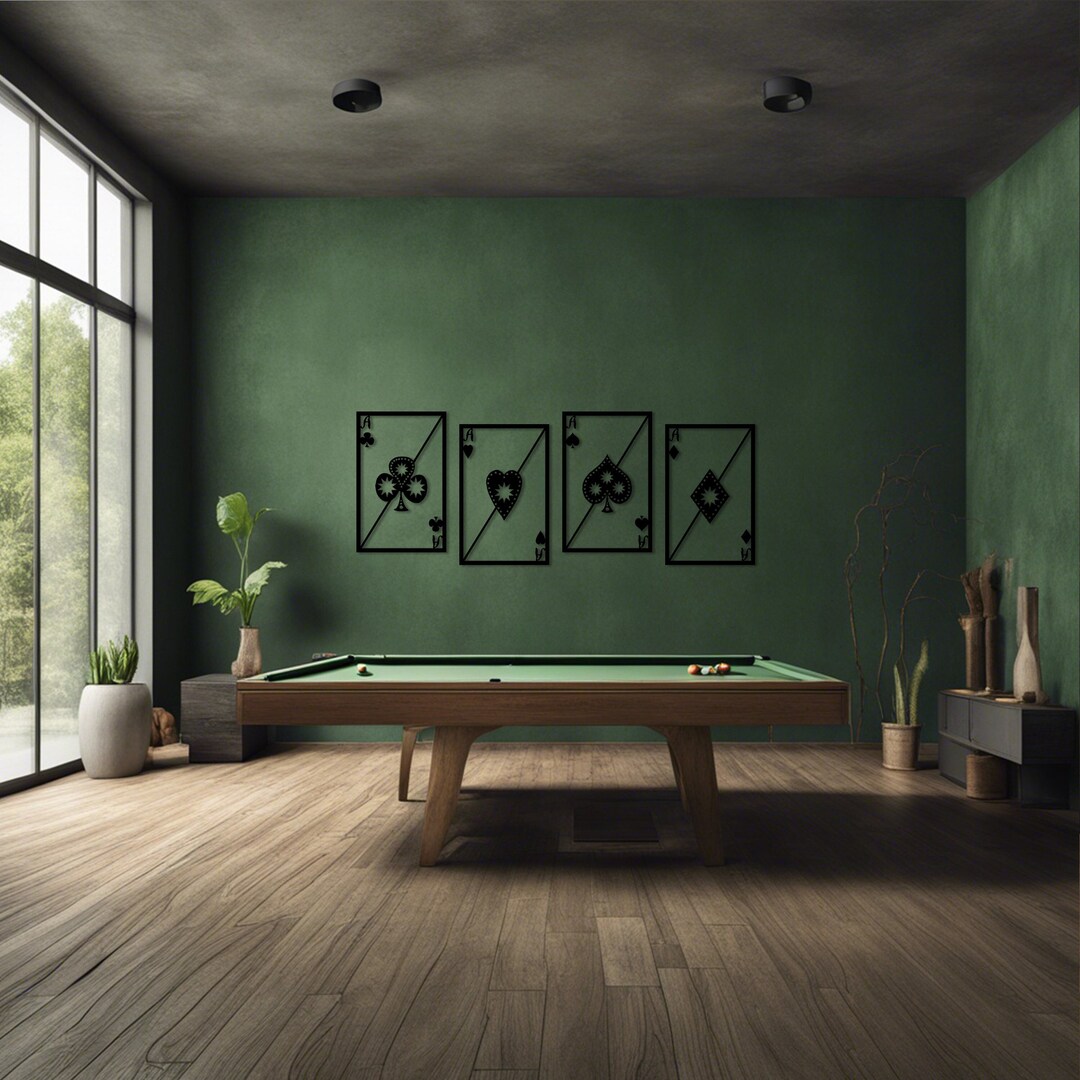 Full Aces Metal Wall Decor, Set of 4 Metal Wall Art, Metal Playing Card