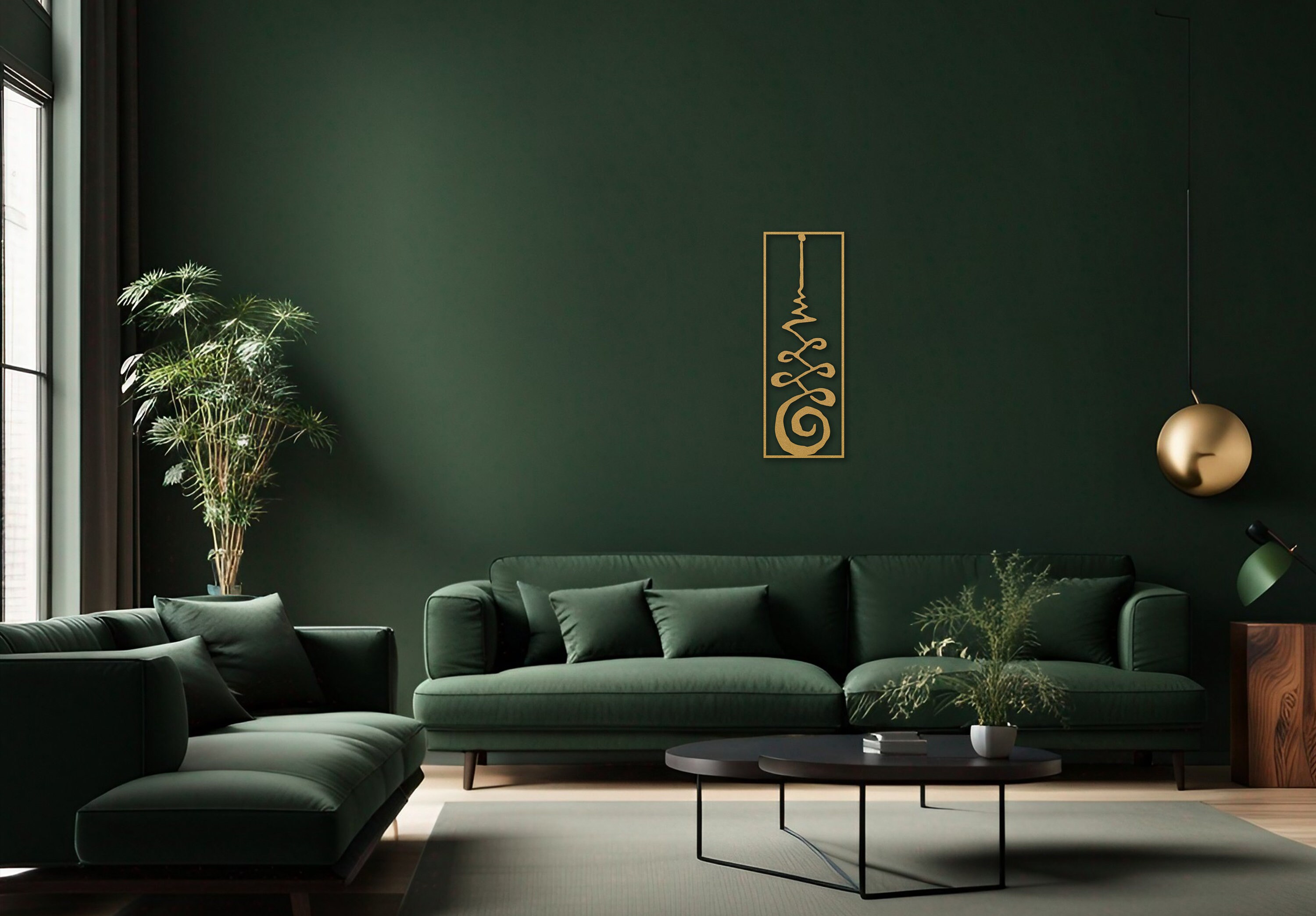 Gold Unalome Metal Wall Decor, Gold Metal Wall Art, Spiritual Wall Art