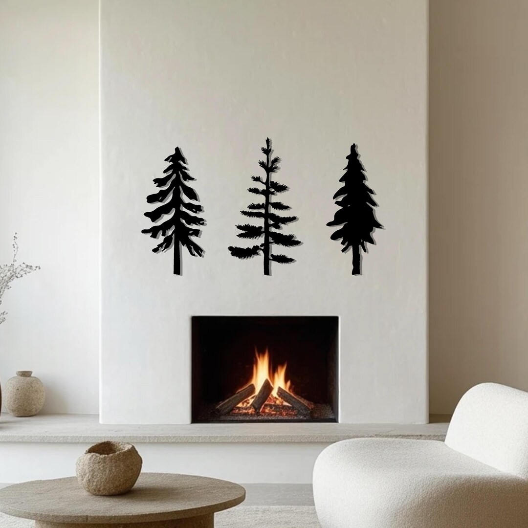 Set of 3 Metal Pine Tree Wall Art, Christmas Gift for Nature Lover ...