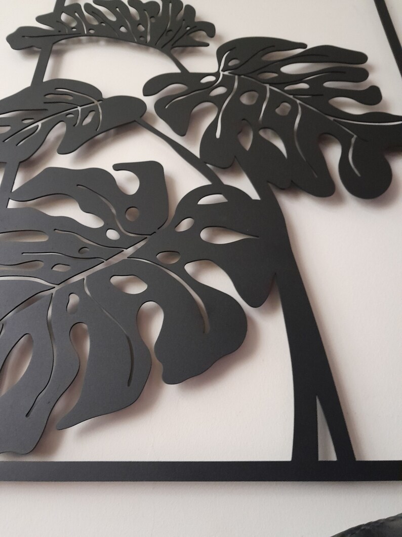 Large Monstera Leaves Metal Wall Art, Tropical Wall Art, Monstera Leaf