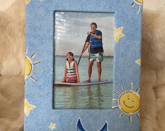 Hand Made Fabric Sun & Moon Picture Frame