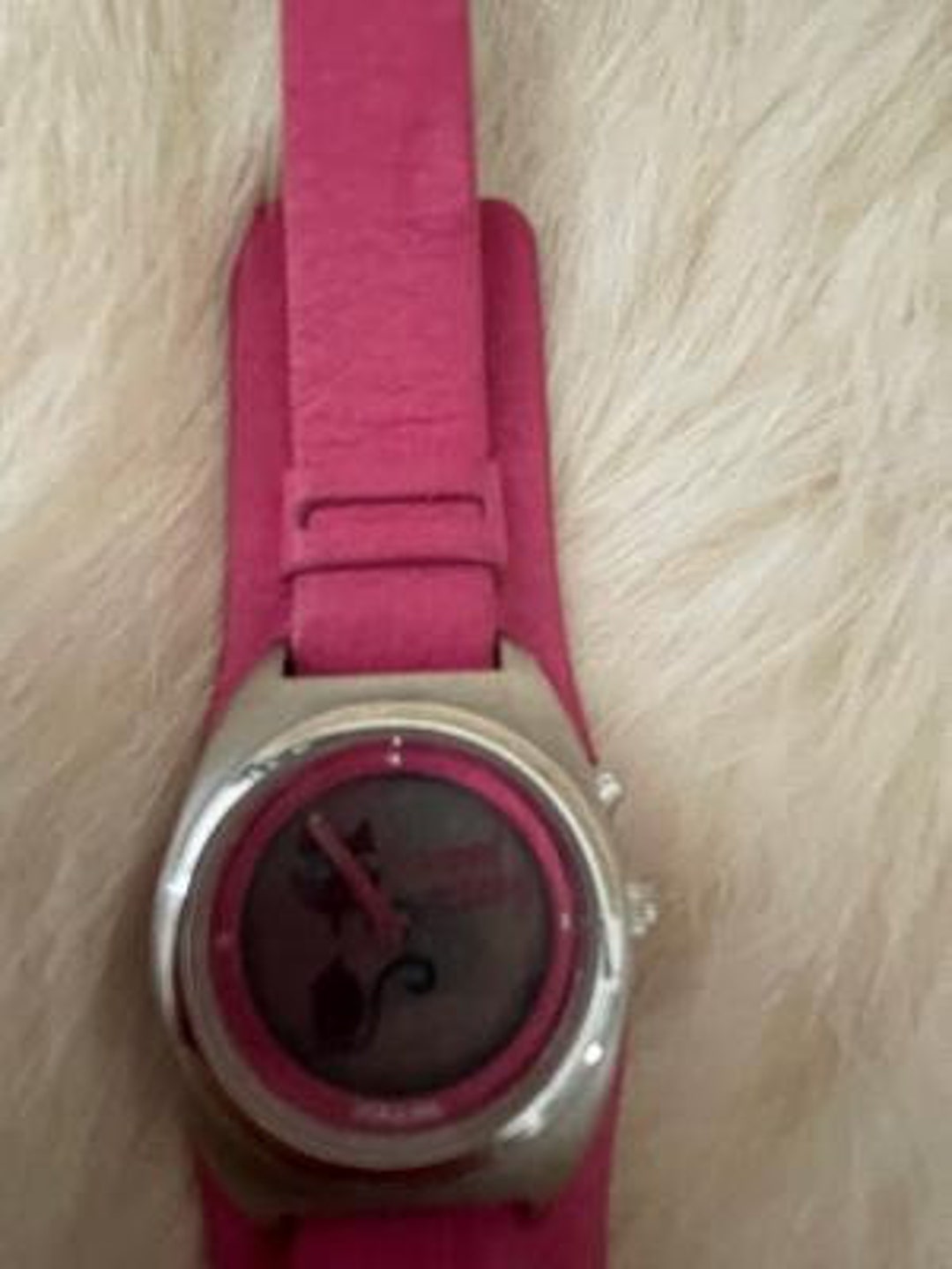 Fossil Pink Bigtic Kool Kitty Watch. Vintage EUC. Model ES9864 Fossil Pink Bigtic Kool Kitty Watch. Vintage EUC main image 4