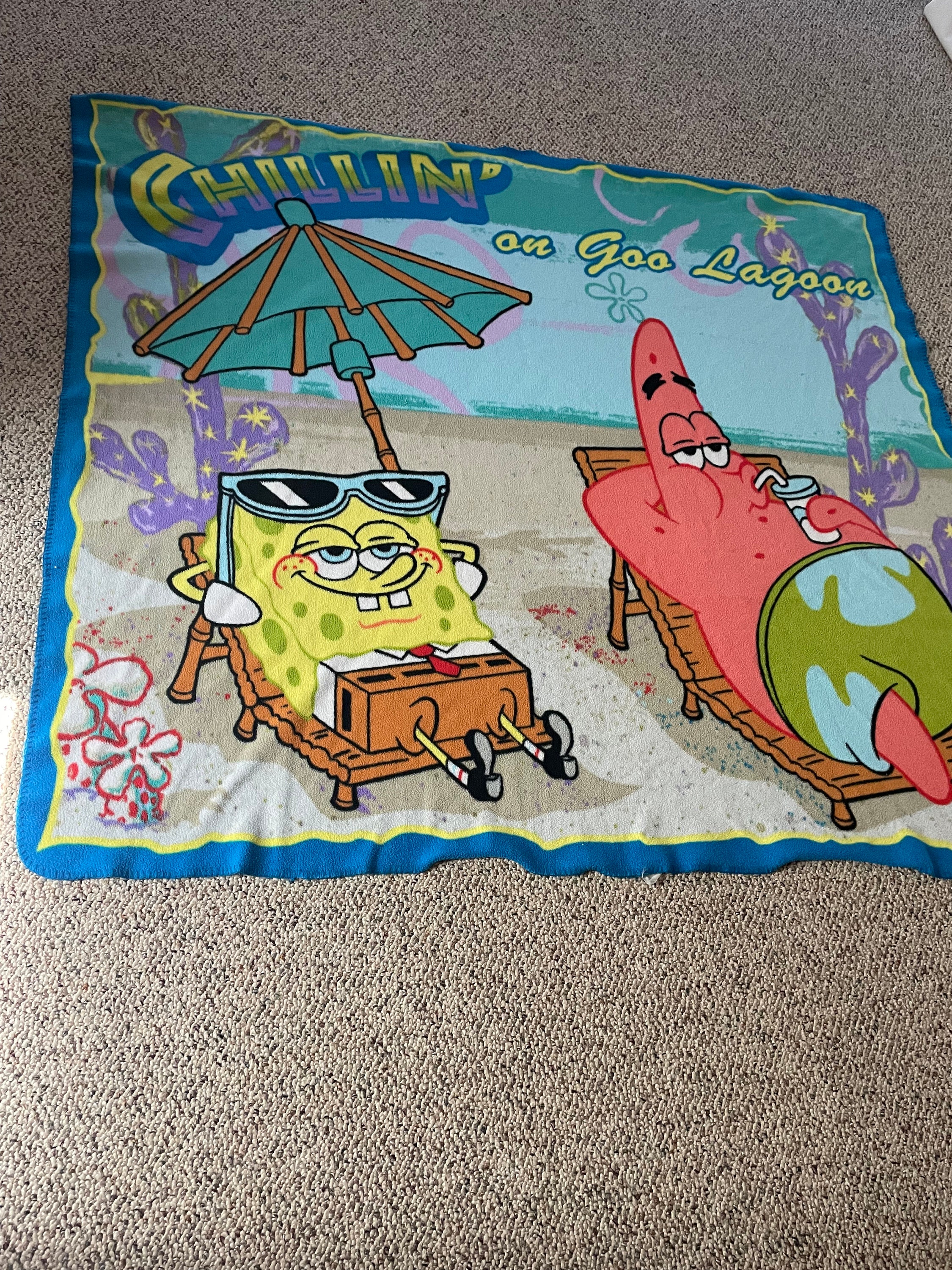 Vintage Spongebob Fleece Blanket