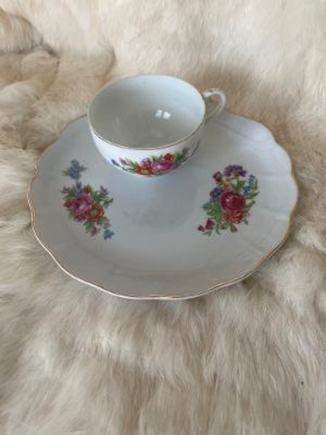 Nasco Del Coronado Japan Hand Painted Floral China Snack Sets. Vintage ...