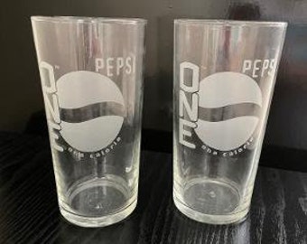 Set of Vintage Pepsi One Drinking Glasses 1990's