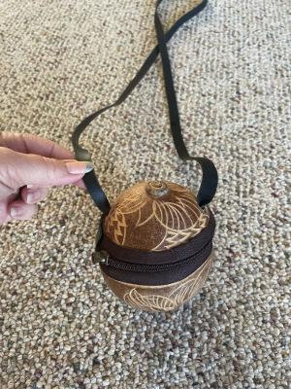 Girl's Lil Coconut Crossbody Hand Carved Purse