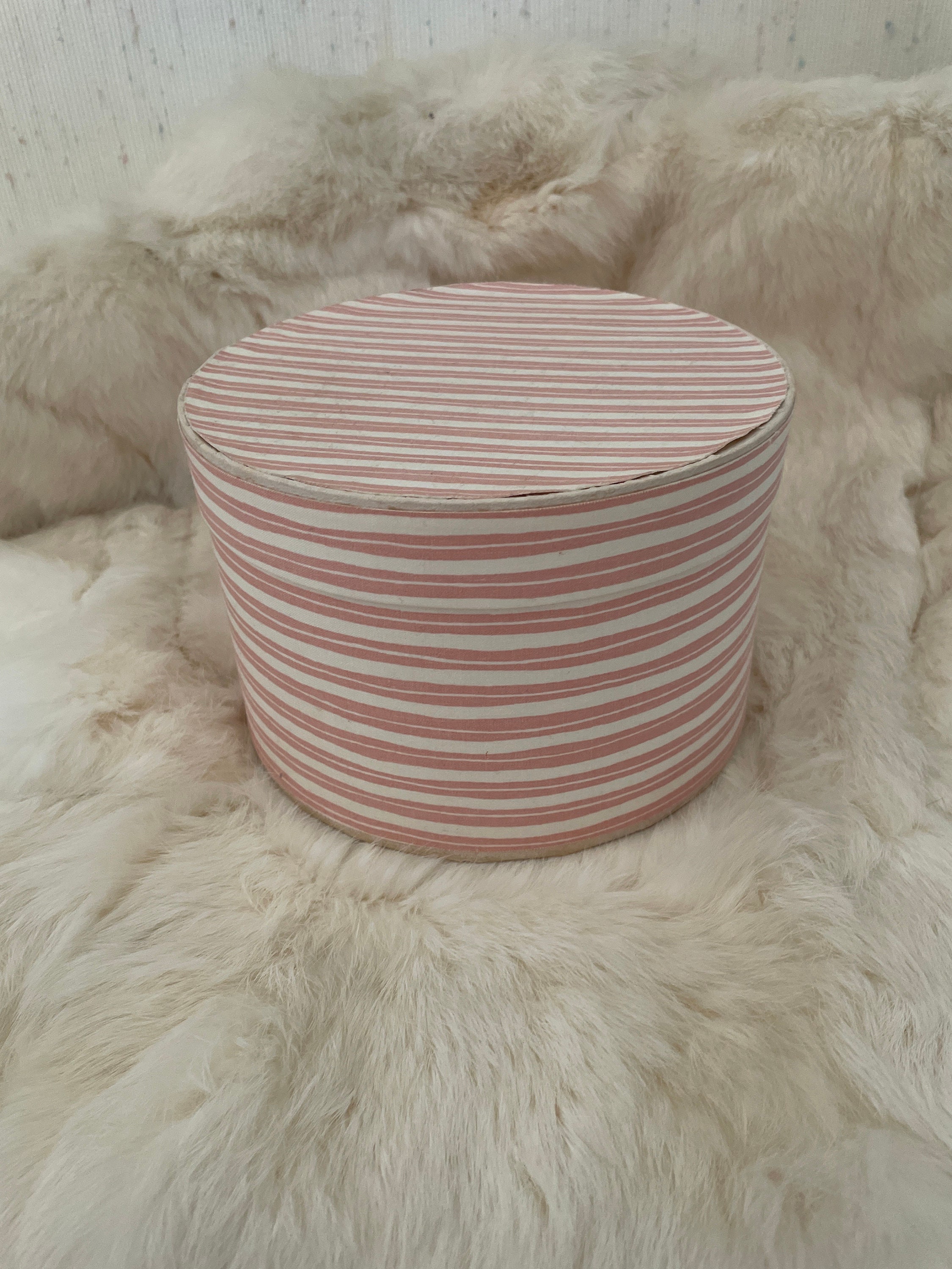 Vintage Fabric Covered Round Storage Box - Etsy