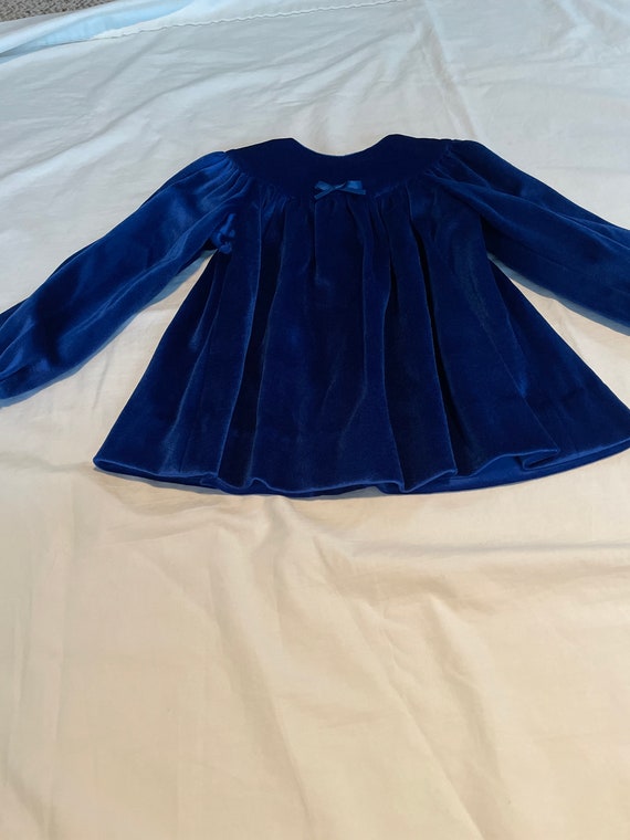 Toddler Handmade Blue Velvet Dress