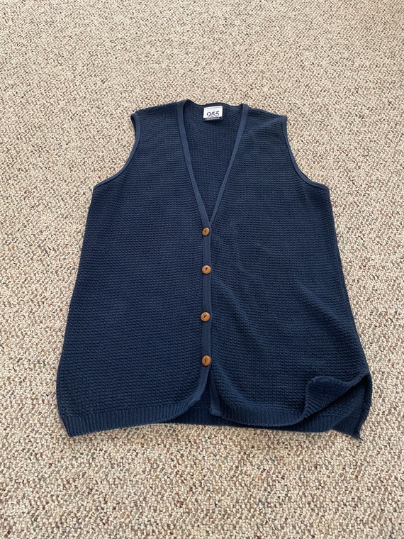 Ladies Oversized Long Navy Blue Vest - image 1