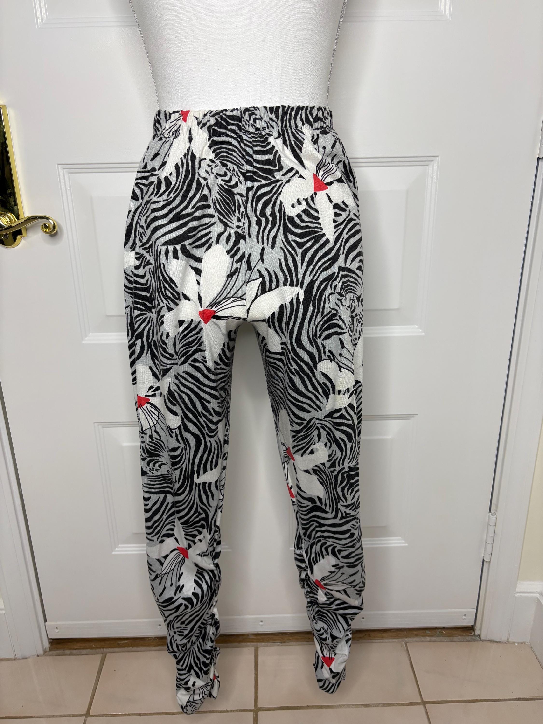 Vintage zebra print bootcut pants