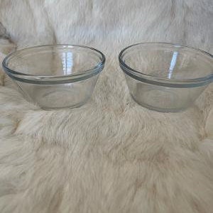 Zwei Anchor Hocking 6 OZ Puddingbecher aus Glas