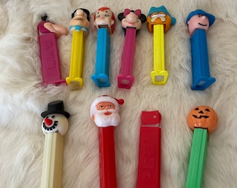 PEZ Set of 7 Bonbons Merry Music Maker Whistle Dispensers and