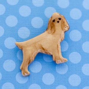 Vintage keramische hondenbroche - M24