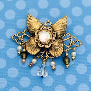 Vintage Fantasy Gouden Vlinder Broche - M22