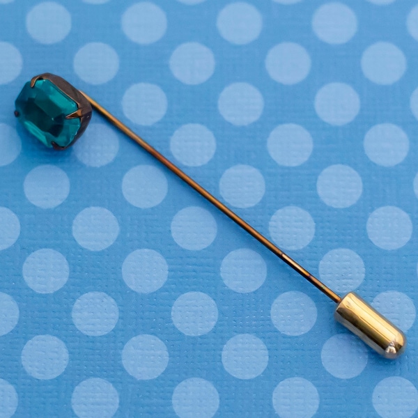 Vintage Mid Century Blue Gemstone Stickpin by Sharon Rogoff NYC - M9