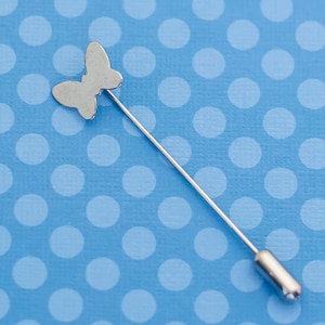 Vintage Boho Butterfly Silver Tone Stickpin - M9
