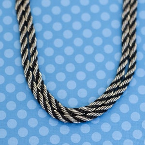 18 inch, Vintage Double Rope Twist Silver Tone Multistrand Necklace - M35