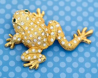 Vintage Gold Tone Toad Brooch - M22