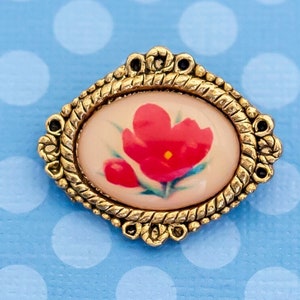 Vintage Art Nouveau Floral Multicolor Brooch by CAMCO - M18
