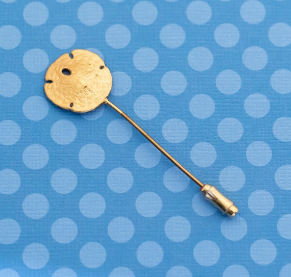 Vintage Mid Century Shell Gold Tone Stickpin - M9 - image 1