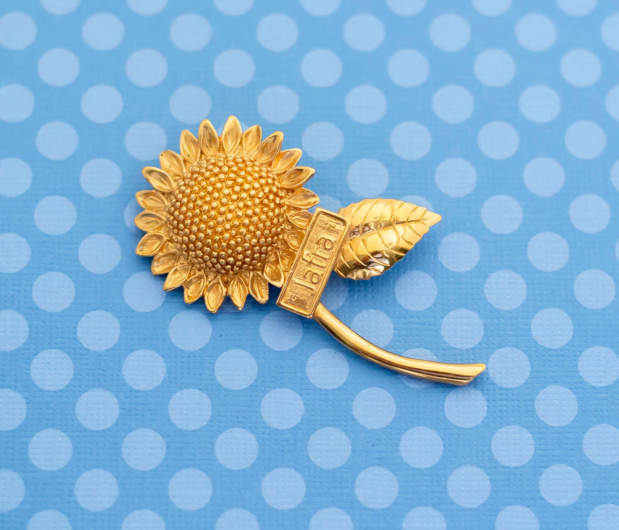 Broche Art Déco Vintage Tournesol En Celluloïd Années 50 - Attache Argenté - Occasion