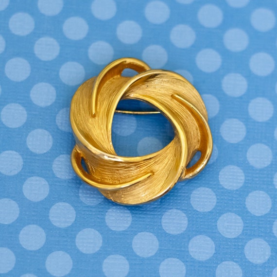 Vintage Abstract Spiral Flow Ring Brooch - M36 - image 1