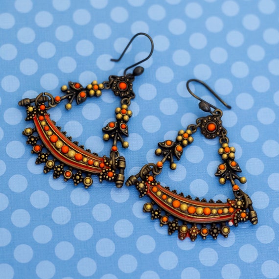 Vintage Bohemian Stylish Swing Beads Dangle Earri… - image 1