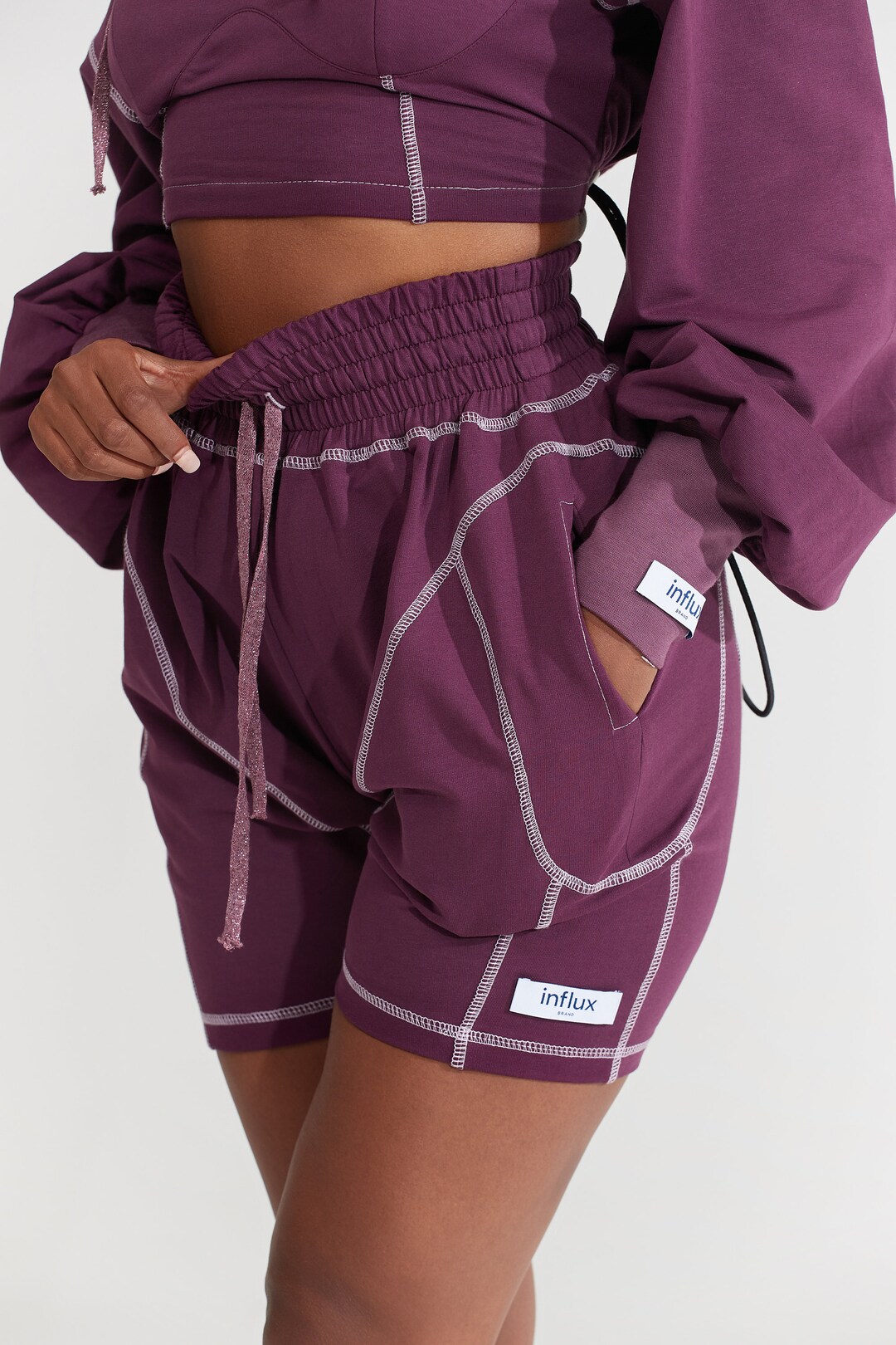 High Waisted Sports Shorts for Women Burgundy Casual Everyday Etsy