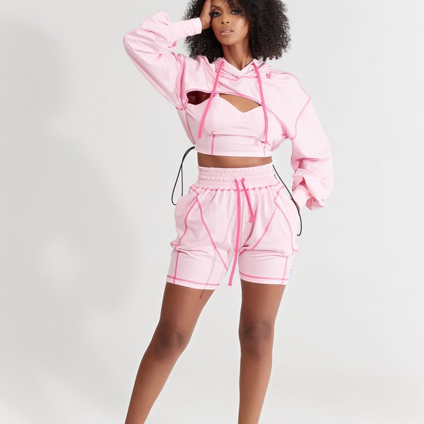 Cropped Corset Hoodie