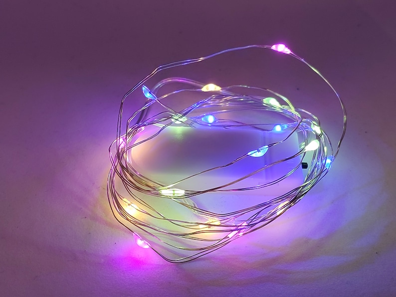 6.5 FT 20 LED String Fairy Lights Copper Wire Battery Powered Waterproof Decor Different Colors Available US Seller Rainbow