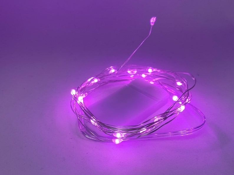 6.5 FT 20 LED String Fairy Lights Copper Wire Battery Powered Waterproof Decor Different Colors Available US Seller Purple
