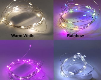 Guirnaldas de luces LED de 6,5 pies y 20 luces de alambre de cobre alimentadas por batería decoración impermeable diferentes colores disponibles vendedor de EE. UU.