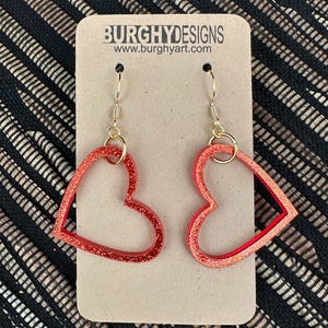 Heart dangle earrings