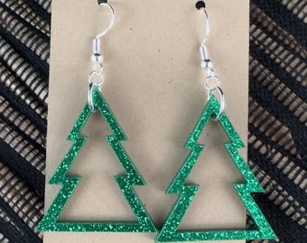 Open Christmas Tree dangle earrings