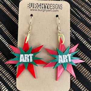 Pop art starburst earrings