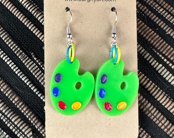 Pendientes colgantes con paleta de colores