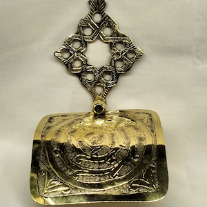 Porta carta marocchino in ottone inciso color oro e argento, 100% artigianale, design marocchino unico