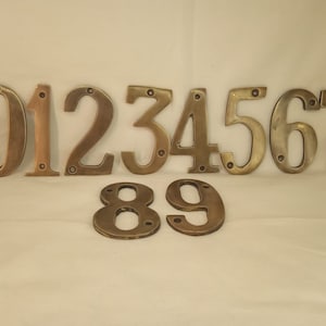 vintage house numbers - bronze house number - salvaged address number - large bronze number - heavy brass - bronze sign number