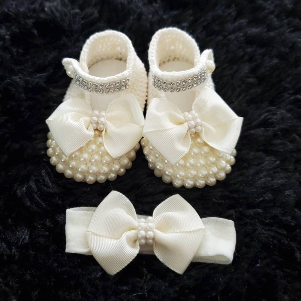 Baptism Booties - Etsy