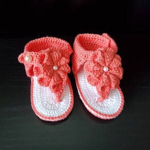 Baby girl booties crochet baby girl shoes hand crocheted sandals Newborn baby gift infant shoes baby booties, baby flip flops