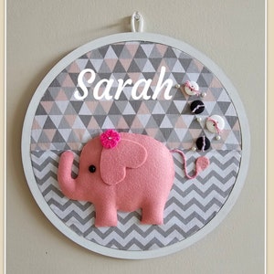 Personalized Name Sign Nursery pink Elephant Sign for Baby Girl