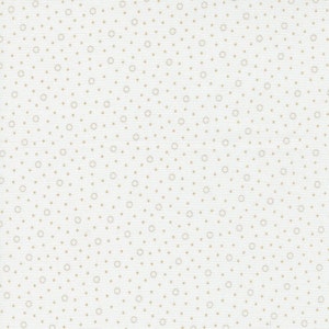 May include: A white background with a repeating pattern of small brown squares and larger brown circles.