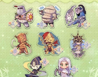 Dark Souls 1 Keychain Charm, Solaire Siegmeyer Artorias Lautrec Ornstein Smough Gwyndolin Ciaran Priscilla