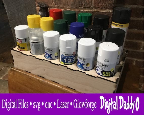 Lasercut Spray paint can holder DIGITAL FILE ONLY glowforge laser cnc spraypaint bottle 10x19”